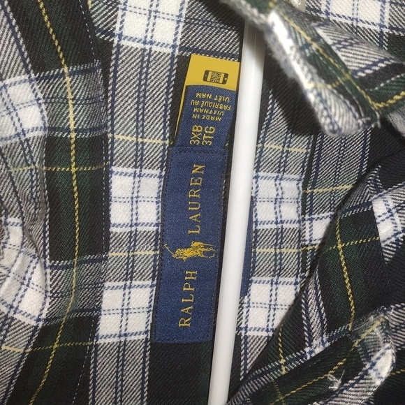 Ralph Lauren Tartan Black Watch Plaid Cotton Blend Button Down NWOT 3XB 3TG - Picture 5 of 7
